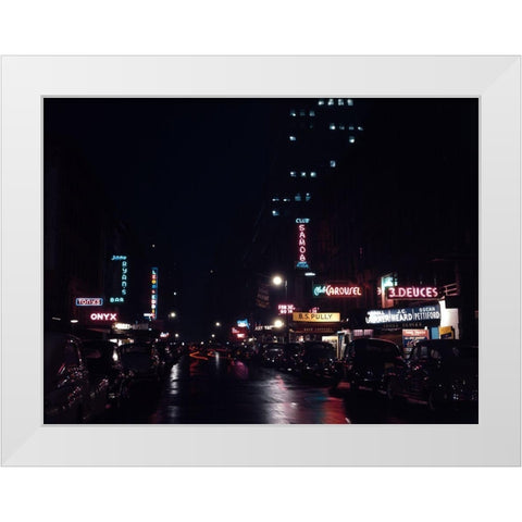 52nd Street-New York 1948 White Modern Wood Framed Art Print by Gottlieb, William