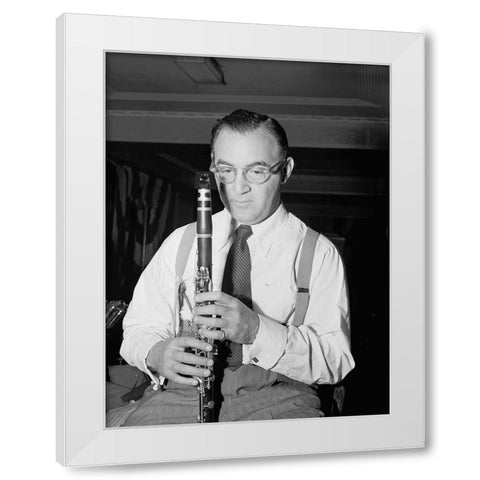 Portrait of Benny Goodman-New York 1946 White Modern Wood Framed Art Print by Gottlieb, William