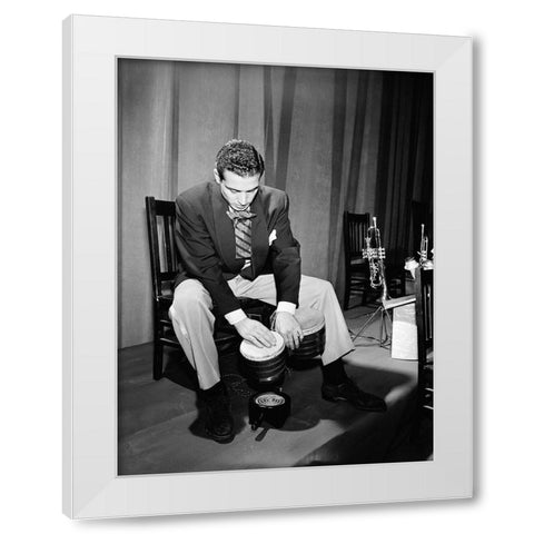 Portrait of Jack Costanzo-1947 White Modern Wood Framed Art Print by Gottlieb, William
