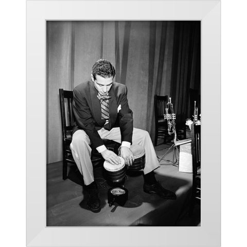Portrait of Jack Costanzo-1947 White Modern Wood Framed Art Print by Gottlieb, William