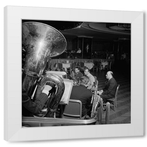 Guy Lombardo-Starlight Roof-Waldorf-Astoria-New York 1947 White Modern Wood Framed Art Print by Gottlieb, William