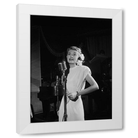 June Christy-Club Troubadour-New York 1947 White Modern Wood Framed Art Print by Gottlieb, William