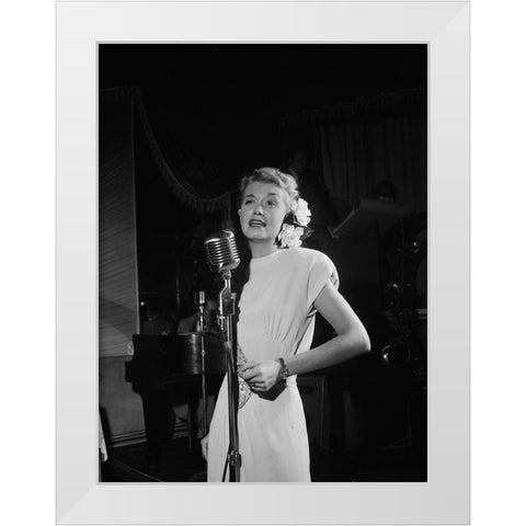 June Christy-Club Troubadour-New York 1947 White Modern Wood Framed Art Print by Gottlieb, William