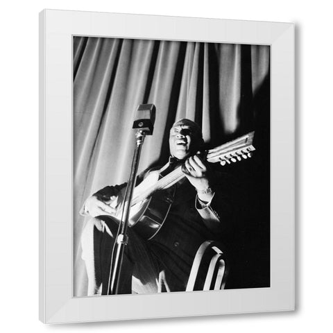 Leadbelly-National Press Club-Washington-D.C. White Modern Wood Framed Art Print by Gottlieb, William