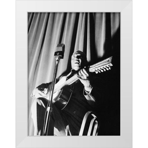 Leadbelly-National Press Club-Washington-D.C. White Modern Wood Framed Art Print by Gottlieb, William