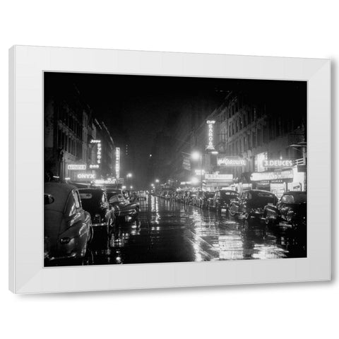 52nd Street-New York 1948 White Modern Wood Framed Art Print by Gottlieb, William