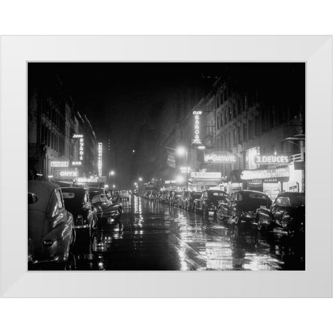 52nd Street-New York 1948 White Modern Wood Framed Art Print by Gottlieb, William