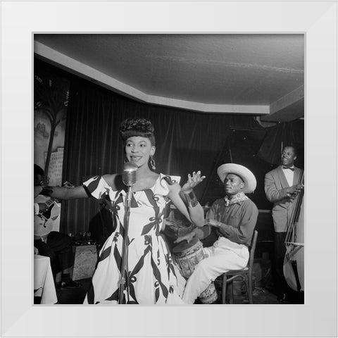 Josephine Premice-Village Vanguard-New York 1947 White Modern Wood Framed Art Print by Gottlieb, William
