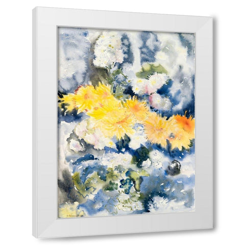 Yellow and Blue White Modern Wood Framed Art Print by Demuth, Charles