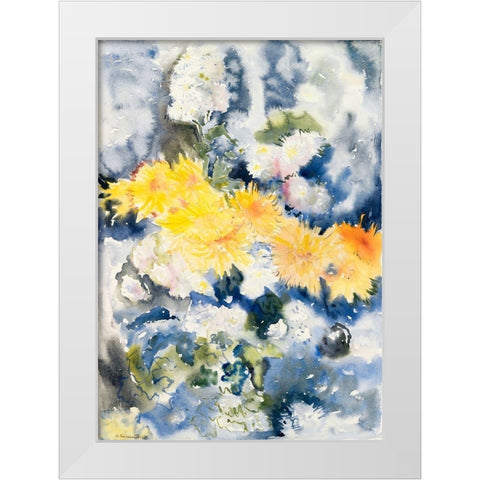 Yellow and Blue White Modern Wood Framed Art Print by Demuth, Charles