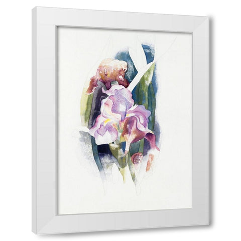 Purple Iris White Modern Wood Framed Art Print by Demuth, Charles