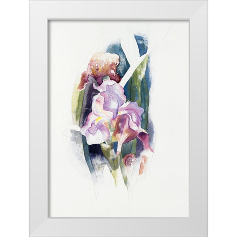 Purple Iris White Modern Wood Framed Art Print by Demuth, Charles