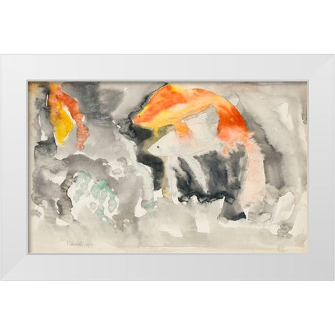 Fish Series-No. 5 White Modern Wood Framed Art Print by Demuth, Charles