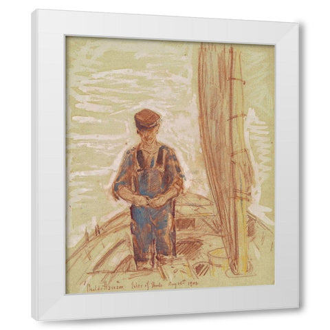 Fisherman-Isle of Shoals White Modern Wood Framed Art Print by Hassam, Childe