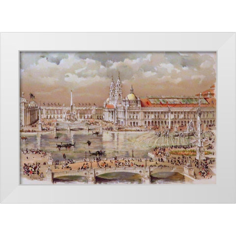 Upper Grand Basin White Modern Wood Framed Art Print by Hassam, Childe