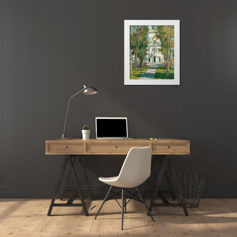 The Church at Gloucester White Modern Wood Framed Art Print by Hassam, Childe