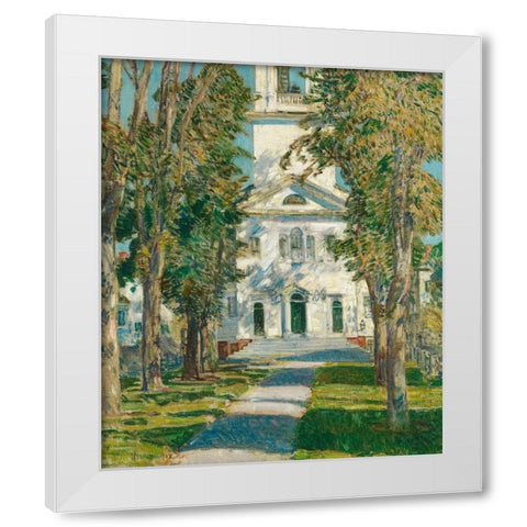 The Church at Gloucester White Modern Wood Framed Art Print by Hassam, Childe
