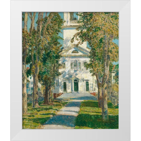 The Church at Gloucester White Modern Wood Framed Art Print by Hassam, Childe