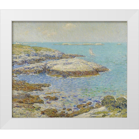 Isles of Shoals White Modern Wood Framed Art Print by Hassam, Childe