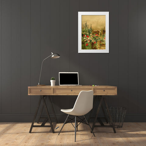 Home of the Hummingbird White Modern Wood Framed Art Print by Hassam, Childe