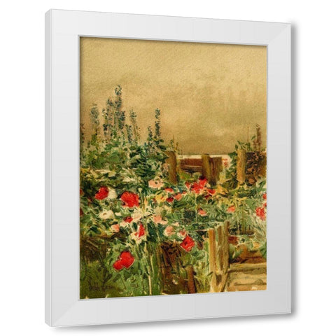 Home of the Hummingbird White Modern Wood Framed Art Print by Hassam, Childe