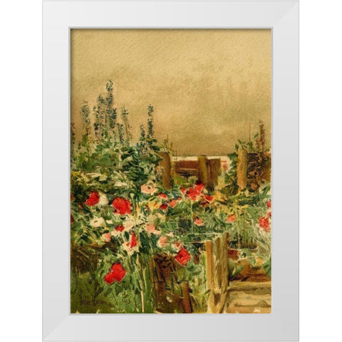 Home of the Hummingbird White Modern Wood Framed Art Print by Hassam, Childe