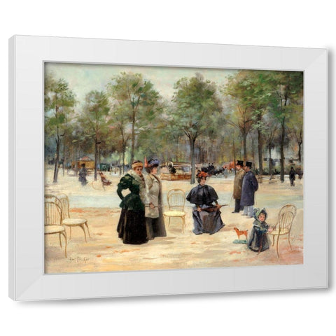 To the Champs Elysees White Modern Wood Framed Art Print by Abel-Truchet, Louis