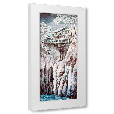 Koshu Monkey Bridge White Modern Wood Framed Art Print by Takahashi, Hiroaki