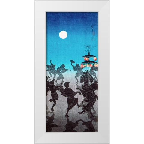 Dance for Obon Festival White Modern Wood Framed Art Print by Takahashi, Hiroaki