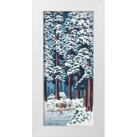 Cedar Tree-Lined Road at Nikko White Modern Wood Framed Art Print by Takahashi, Hiroaki