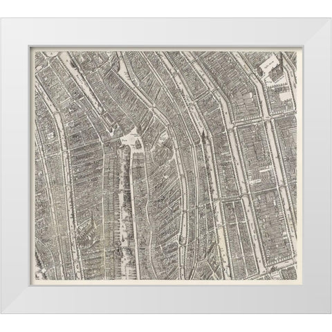 Map of Amsterdam White Modern Wood Framed Art Print by Florisz, Balthasar