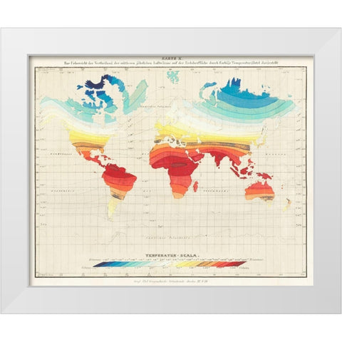 Geographical natural history or basic features of a general natural history of the three realms 1850 White Modern Wood Framed Art Print by Ebel, Wilhelm