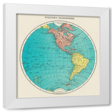 Western Hemisphere-World Atlas White Modern Wood Framed Art Print by Rand McNally and Company