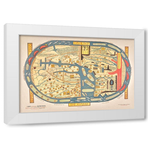 S Beati Liebanensis mappam mundi ad exemplar ecclesiae Snacto Severi 1895 White Modern Wood Framed Art Print by Maier, Verlag Von Otto