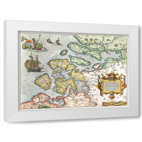 Map of Zeeland White Modern Wood Framed Art Print by Hogenberg, Frans