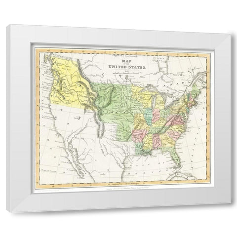 A Moral and Political Sketch of the United States of North America 1833 White Modern Wood Framed Art Print by Charles Louis Napoleon Achille Murat