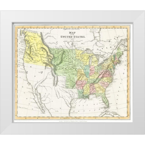 A Moral and Political Sketch of the United States of North America 1833 White Modern Wood Framed Art Print by Charles Louis Napoleon Achille Murat