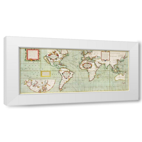 Nova and accuratissima totius terrarum Anno 1700 White Modern Wood Framed Art Print by Thornton, Samuel