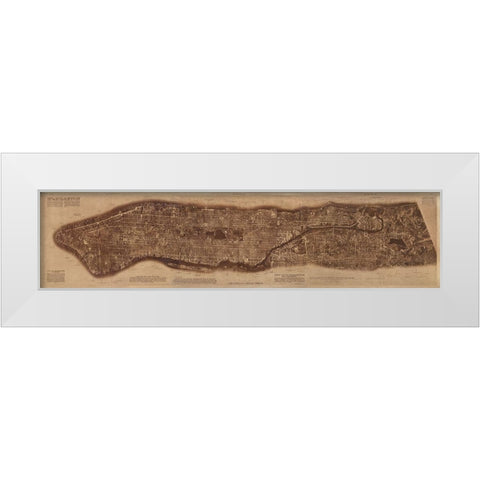 New York City-photographed from two miles up in the air 1922 White Modern Wood Framed Art Print by The Lionel Pincus and Princess Firyal Map Division
