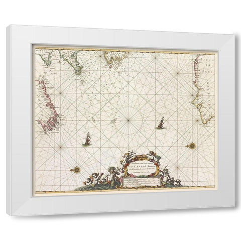 Paskaert vant in comen vant Canaal White Modern Wood Framed Art Print by Goos, Pieter