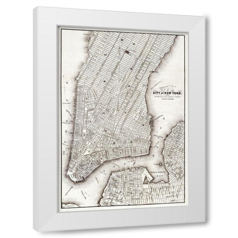 Map of the city of New York-1850 White Modern Wood Framed Art Print by Library of Congress Geography and Map Division Washington