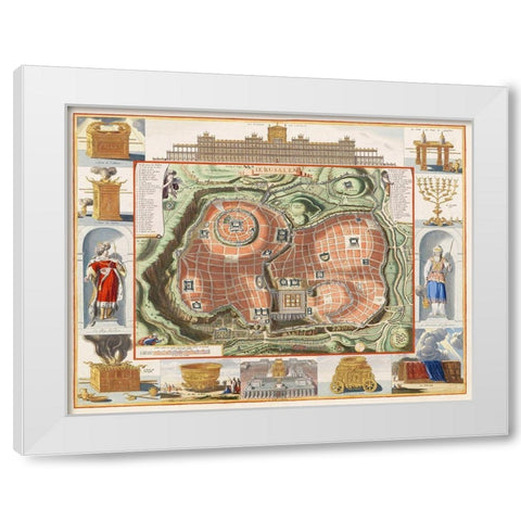 View of Jerusalems Temple Mount from the East White Modern Wood Framed Art Print by The Rijksmuseum