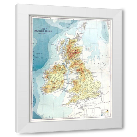 Gazetteer of the British Isles-statistical and topographical 1887 White Modern Wood Framed Art Print by Bartholomew, John