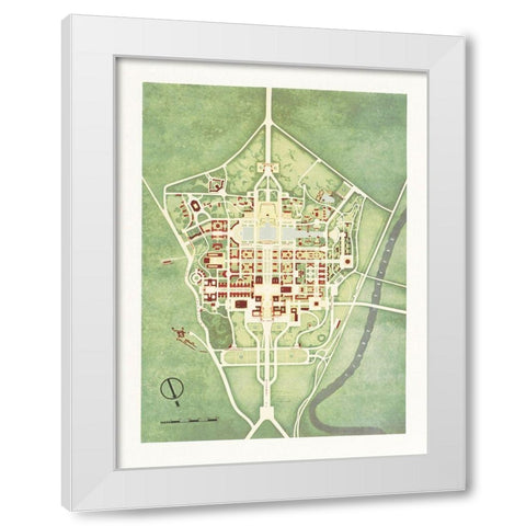Color plan of the 1942 Rome Worlds Fair White Modern Wood Framed Art Print by Arti grafiche Pizzi and Pizio