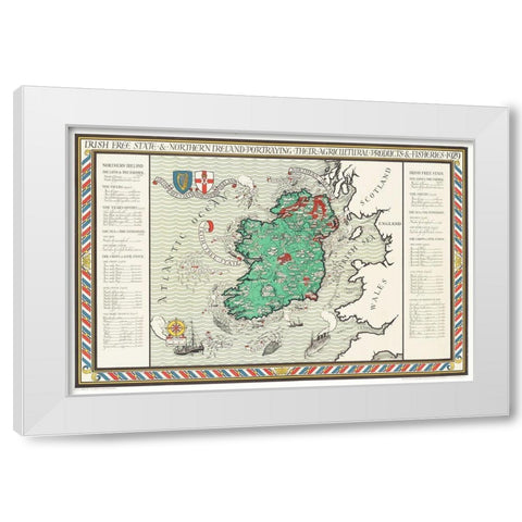 Irish Free State and Northern Ireland 1929 White Modern Wood Framed Art Print by Gil, MacDonald