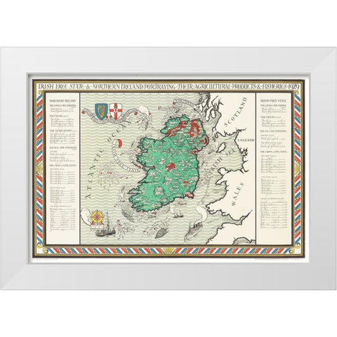 Irish Free State and Northern Ireland 1929 White Modern Wood Framed Art Print by Gil, MacDonald