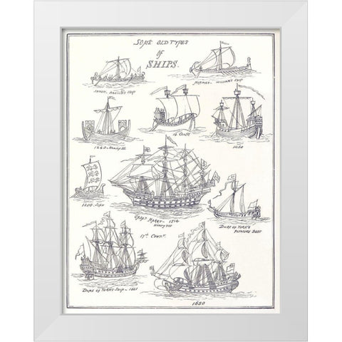 Sea Pictures-drawn with pen and pencil 1882 White Modern Wood Framed Art Print by Macaulay, James