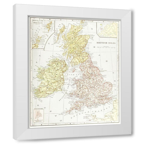 Geography of the British Isles 1886 White Modern Wood Framed Art Print by Davidson, Thomas McLaren