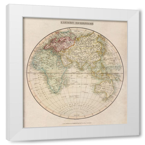Eastern Hemisphere 1808 White Modern Wood Framed Art Print by Smith, C