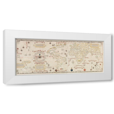 World Map 1900 White Modern Wood Framed Art Print by Ribeiro, Diogo